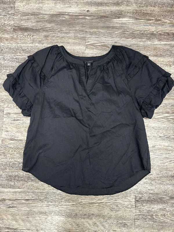 Top Short Sleeve By Ann Taylor In Black, Size: L