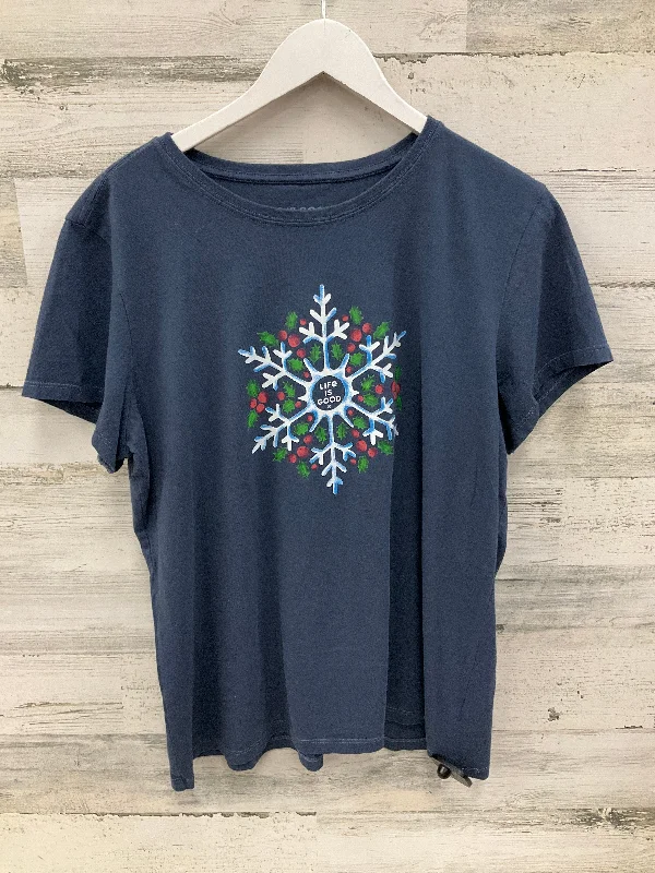 Top Short Sleeve By Life Is Good In Blue, Size: Xl